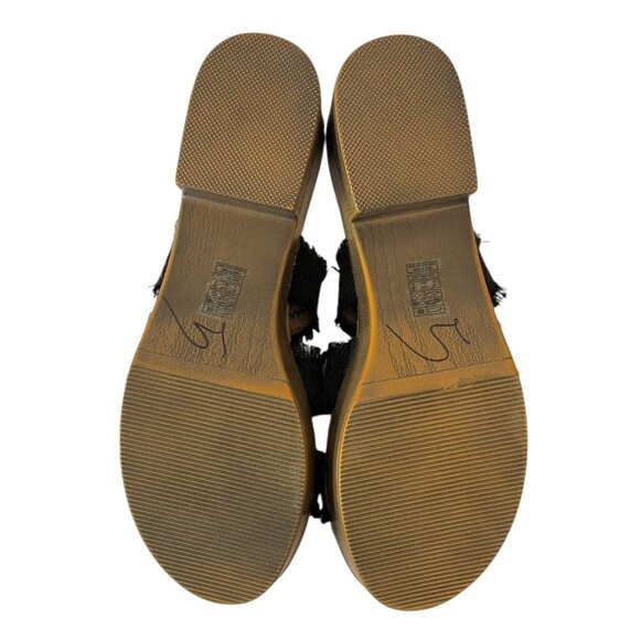 Rocket Dog Clipper Slip On FRAYED Black Platform WOOD BLOCK HEEL Sandals-Women-9 - Picture 13 of 14